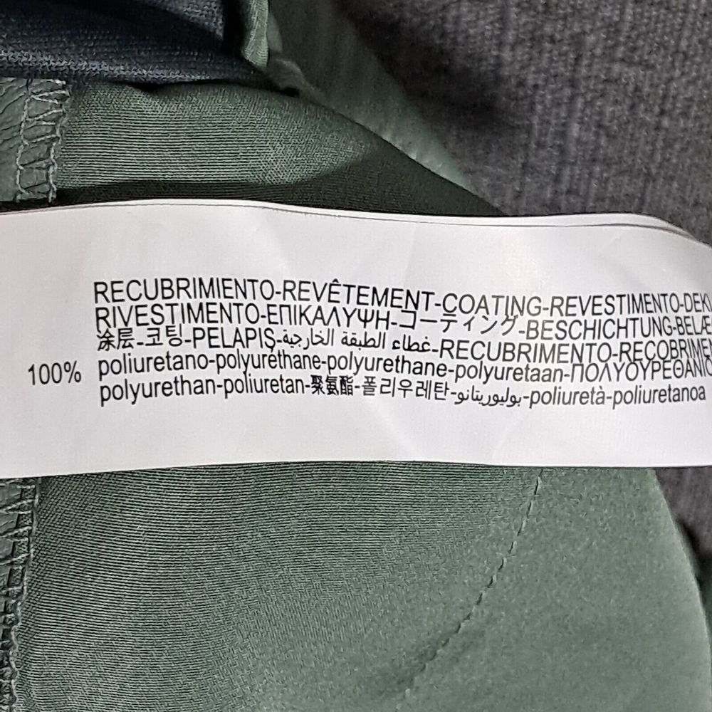 Zara Pants Women Medium Green Wide Leg Faux Leather Raw Hem Elastic Waist Office - Picture 10 of 12